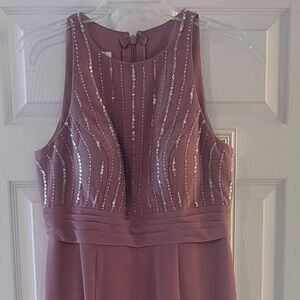 Mauve Women’s Azazie Maxi Formal Dress Size 8 Like New Sequin Detail MOB Dress